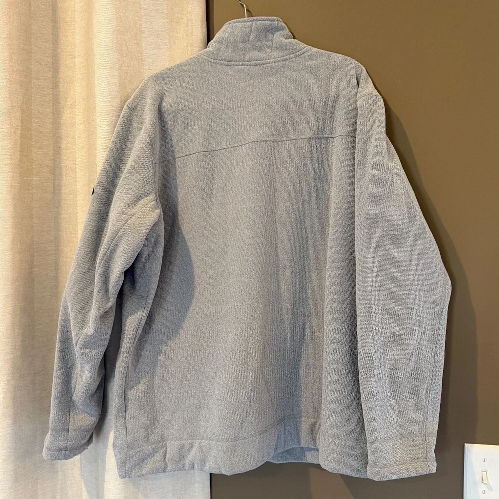 The North Face Men's Gray Fleece Zip & Button Snap Up, Size XXL